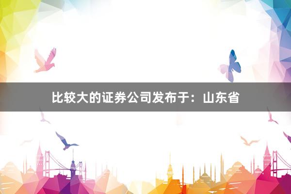 比较大的证券公司发布于：山东省